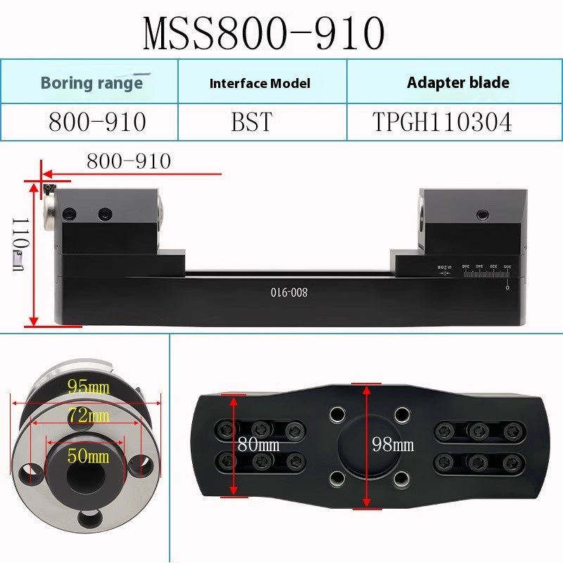 1074-Machining Center Adjustable Heavy Duty Large Bore Fine Adjustment Fine Boring Bars 200-1200 Bridge Type BST Boring Bars BT50 Shandong Denso Pricision Tools Co.,Ltd.